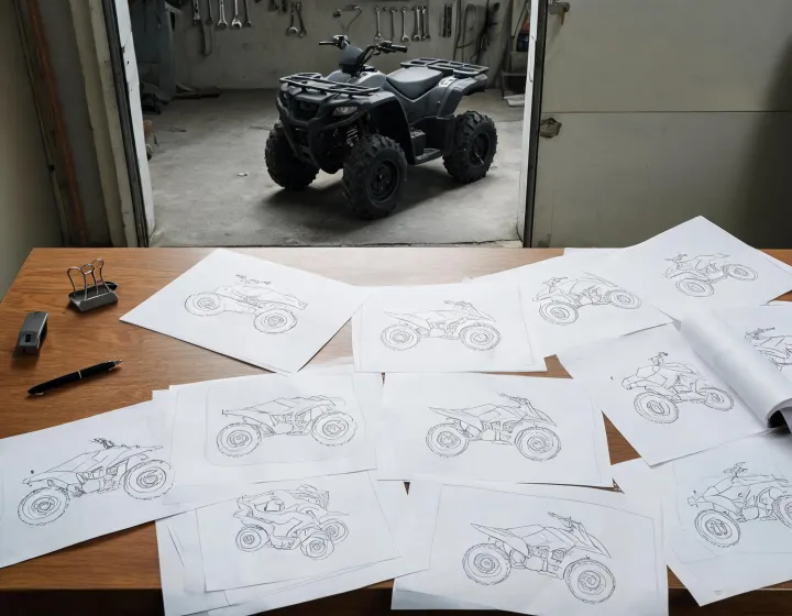 Procurement brief beside an ATV